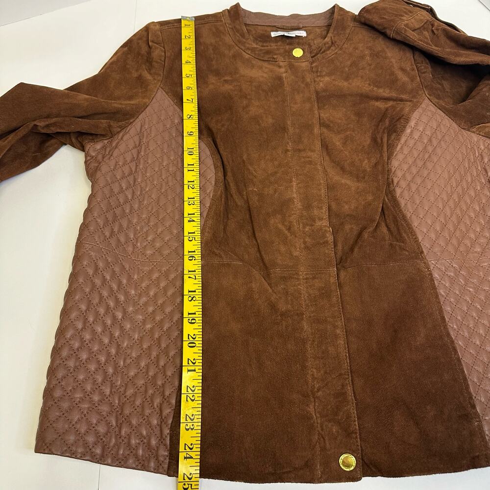 Isaac Mizrahi Live! Genuine Leather Quilted Jacket - Size 18W - Picture 9 of 12